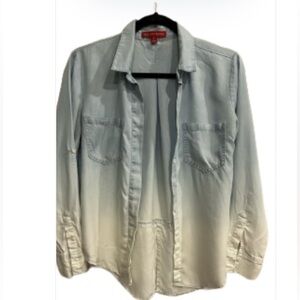 Saks Fifth Avenue Light Blue Ombre Button-Up Soft Denim Shirt Women’s Sz S